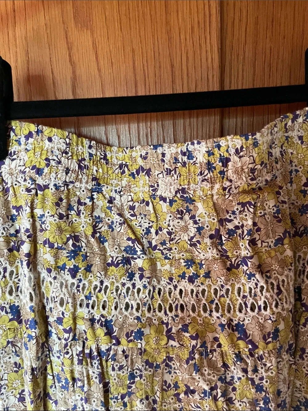 Maje Floral Print Elasticized Waist Cotton Maxi Skirt Size 42 (US 10)